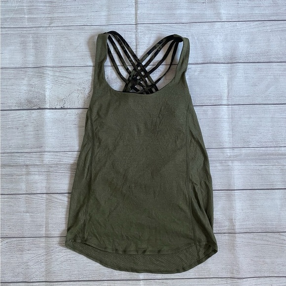 Lululemon Athletica Olive Green Wild Tank Strappy Top - Picture 2 of 6
